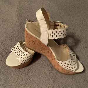 Franco Sarto white leather sandals